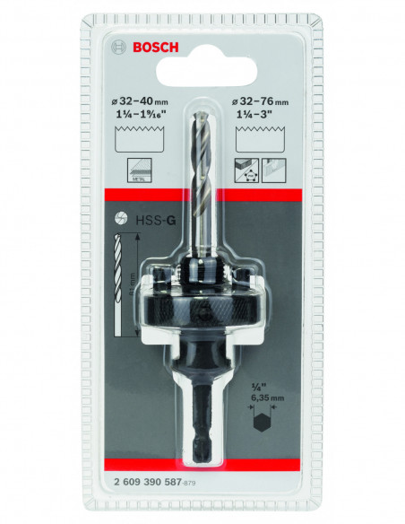 Adaptador de vaso hexagonales para sierras de corona roscadas de diámetro grande