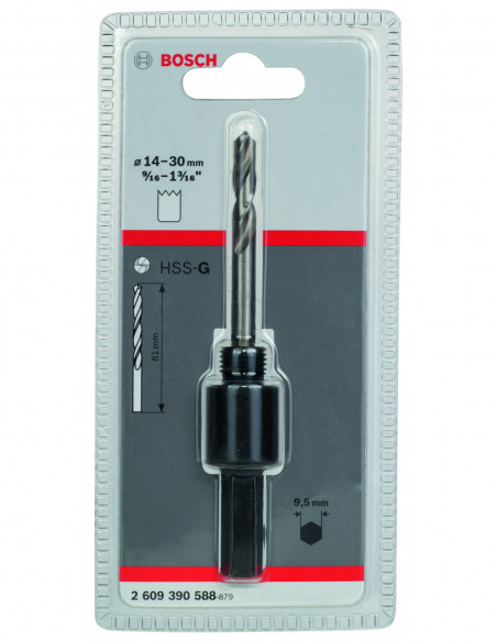 Adaptador de vástago hexagonal para sierras de corona roscadas de diámetro pequeño