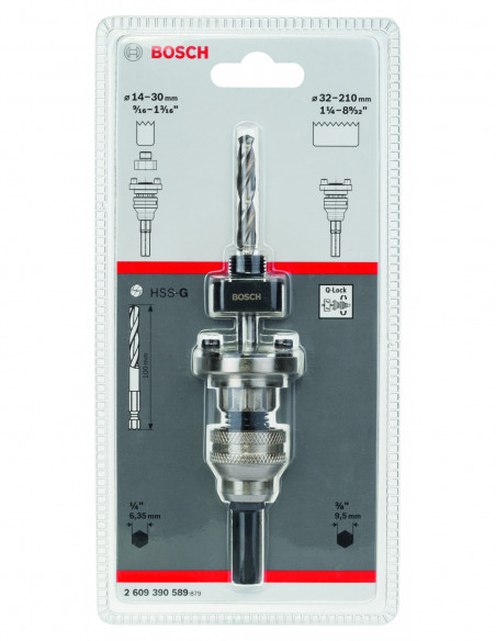 Adaptador de vástago hexagonal para sierras de corona roscadas con Q-LOCK