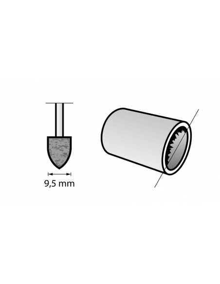 Punta cónica de amolar DREMEL® de óxido de aluminio (Ø 9,5 mm)