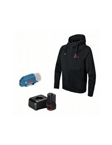 Sudadera con capucha calefactable BOSCH GHH 12+18V XA Talla 3XL con batería y cargador