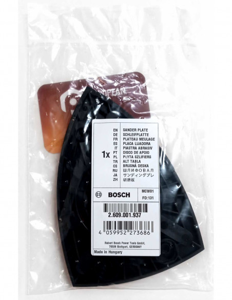 Placa lijadora para lijadoras BOSCH PSM80, PSM80A, PSM100, PRIO, PSM10,8e y EasySander