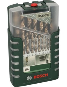 Set de 19 brocas para metal HSS-Co, DIN 3381 2