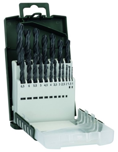 Set de 19 brocas para metal HSS-R, DIN 3381