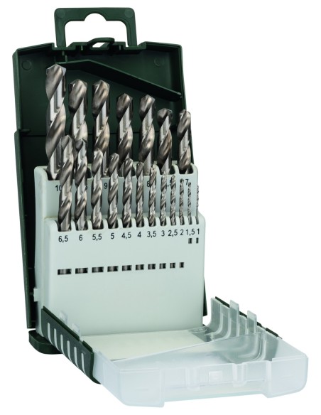 Set de 19 brocas para metal HSS-G, DIN 3381