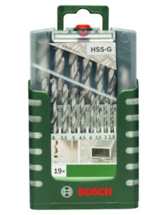 Set de 19 brocas para metal HSS-G, DIN 3381 2