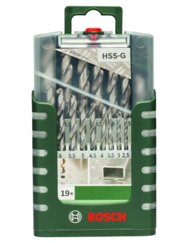 Set de 19 brocas para metal HSS-G, DIN 3381