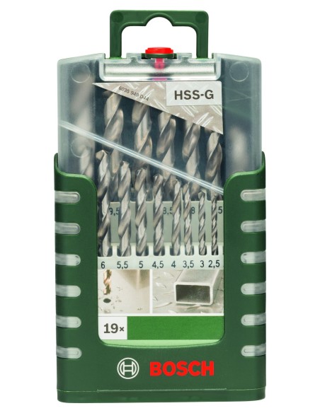 Set de 19 brocas para metal HSS-G, DIN 3381