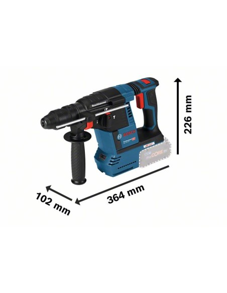 Martillo perforador SDS plus a batería GBH 18V-26F + GDE Professional (Incluye 2 baterías y cargador, en maletín L-BOXX)
