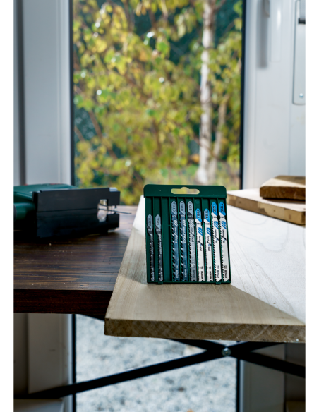 Set de 10 hojas de sierra de calar vástago en TT 101 B (2x), T 144 D (2x), T 119 BO (2x), T 118 A (2x), T 127 D (2x)