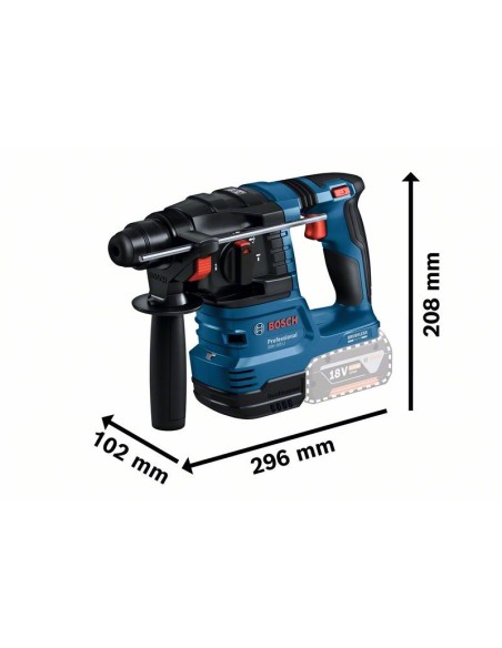 Martillo perforador SDS plus a batería GBH 18V-22 Professional (Incluye 2 baterías y cargador, en maletín L-BOXX)