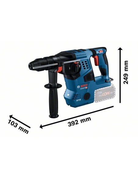 Martillo perforador SDS plus a batería GBH 18V-28 CF Professional (Sin batería ni cargador, en maletín L-BOXX)