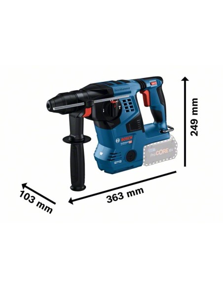 Martillo perforador SDS plus a batería GBH 18V-28 C Professional (Sin batería ni cargador, en caja de cartón)