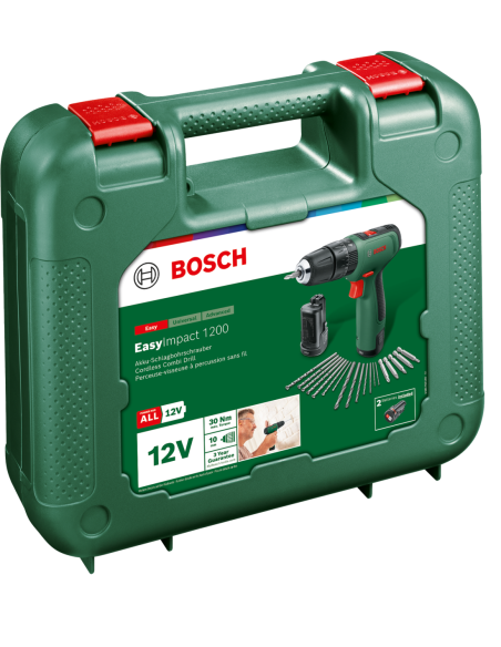 Taladradora de percusión con batería EasyImpact 1200 (Incluye 2 baterías y cargador, en maletín L-BOXX)