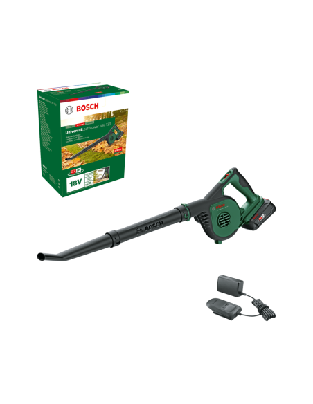 Soplador de hojas a batería UniversalLeafBlower 18V-130 (Incluye batería y cargador, en caja de cartón)