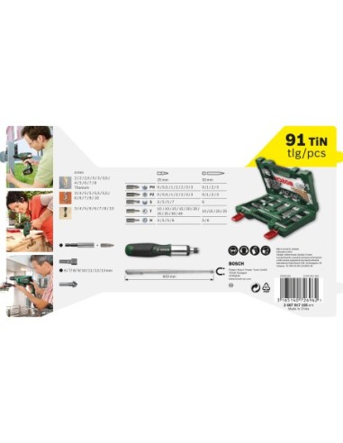 Maletín V-Line de puntas y brocas TiN de 91...