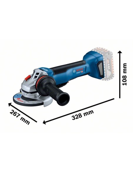 Miniamoladora a batería GWS 18V-10 P Professional (Sin batería ni cargador, en maletín L-BOXX)