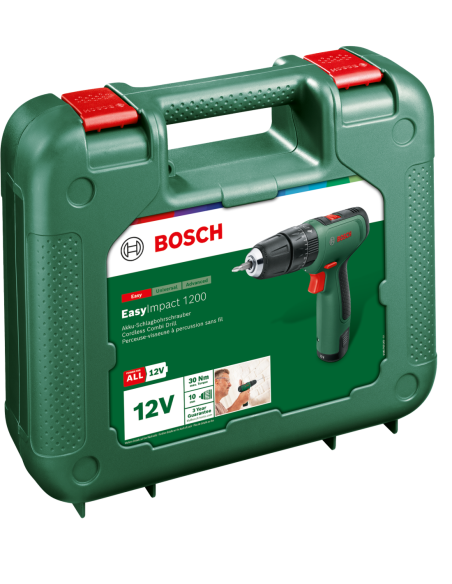 Taladradora de percusión con batería EasyImpact 1200 (Incluye batería y cargador, en maletín)