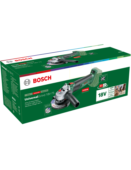 Miniamoladora a batería UniversalGrind 18V-75 (Sin batería ni cargador, en caja de cartón)