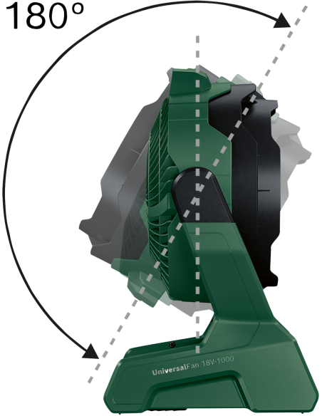 Ventilador a batería UniversalFan 18V-1000 (Incluye batería y cargador, en caja de cartón)