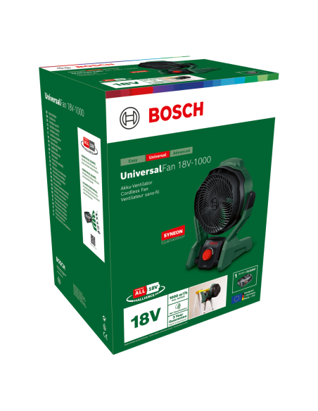 Ventilador a batería UniversalFan 18V-1000 (Incluye batería y cargador, en caja de cartón)