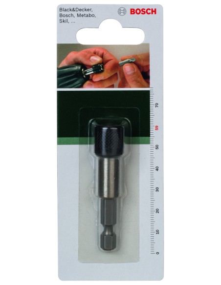 Portapuntas universalVástago hexagonal exterior de 1/4" con portabrocas de cambio rápido