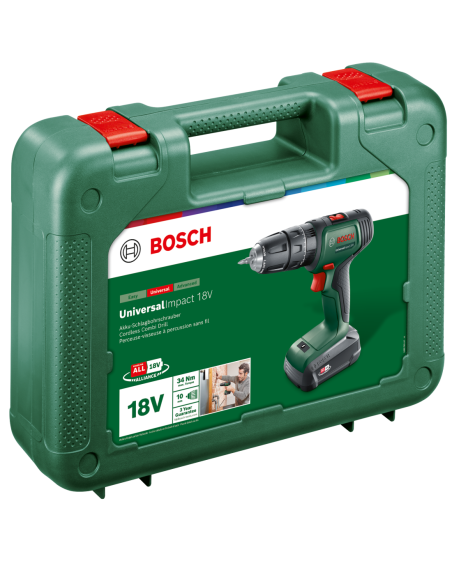 Taladradora de percusión con batería UniversalImpact 18V (Incluye batería y cargador)