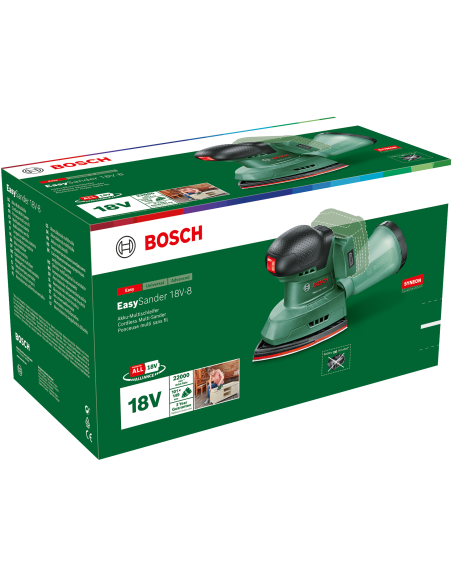 Multilijadora a batería EasySander 18V-8 (Sin batería ni cargador, en caja de cartón)