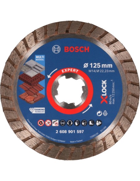 BOSCH 2608901597 Disco de corte con diamante EXPERT MultiMaterial X-LOCK (Ø125 x 22,23 x 2,4 x 12 mm)