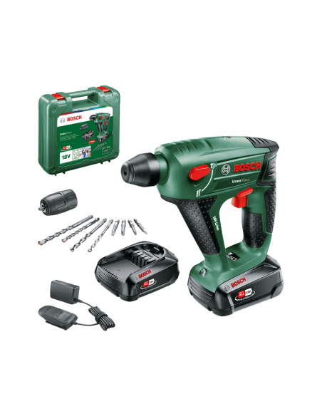 Martillo perforador a batería Uneo Maxx (Incluye 2 baterías y cargador, en maletín)