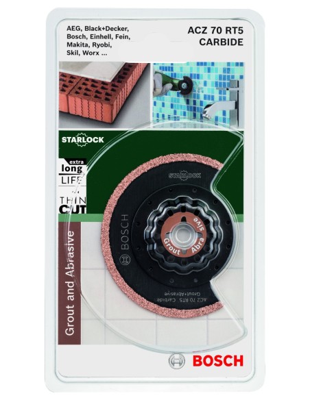 Hoja de sierra segmentada Starlock de corte estrecho Carbide RIFF ACZ 70 RT570 mm