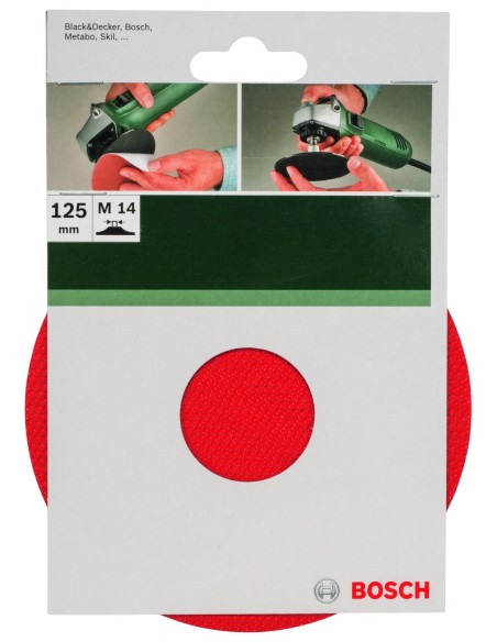 Placa lijadora de caucho para amoladoras, sistema de cierre por contacto, 125 mm