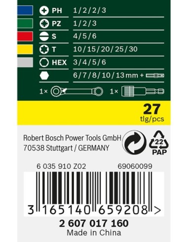 Set con 27 unidades para atornillar (incluye...