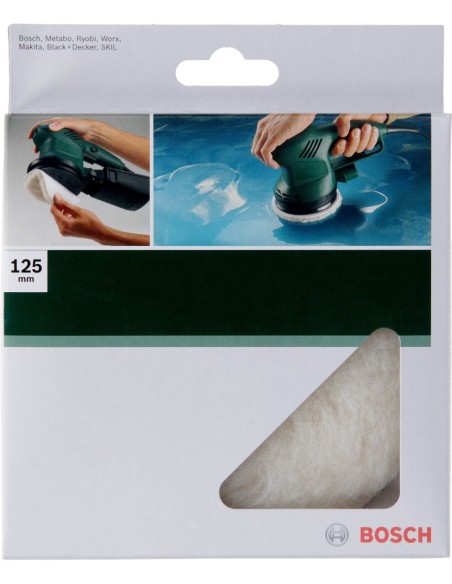 Caperuza de lana de oveja para lijadora excéntrica, 125 mmCierre por contacto