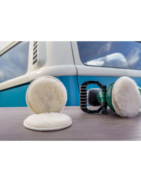 Caperuza de lana de oveja para lijadora excéntrica, 125 mmCierre por contacto