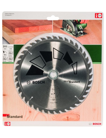 Hoja de sierra circular STANDARD Ø205 mm, Taladro 24/20 mm, T40