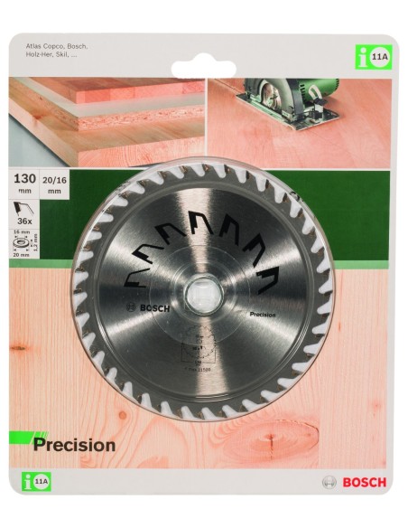 Hoja de sierra circular PRECISION Ø130 mm, Taladro 20 mm, T34