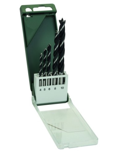 Set de 5 brocas helicoidales para madera4,0, 5,0, 6,0, 8,0, 10,0 mm