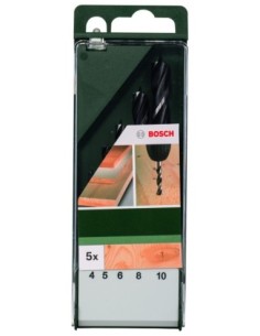 Set de 5 brocas helicoidales para madera4,0, 5,0, 6,0,... 2