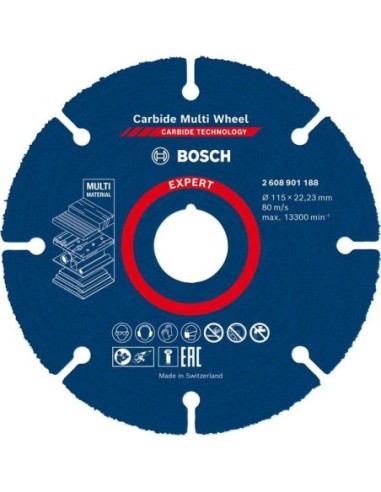 Disco de corte EXPERT Carbide Multi Wheel de 115 mm, 1 mm, 22,23 mm