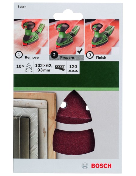 Set de hojas de lija de 10 piezas para lijadora múltiple Grano 120