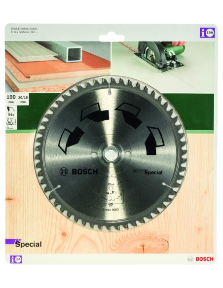 Hoja de sierra circular SPECIAL Ø190 mm, Taladro 20 mm, T54
