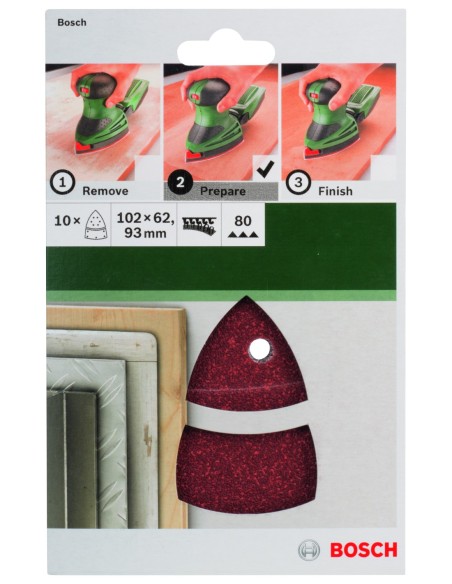 Set de hojas de lija de 10 piezas para lijadora múltiple Grano 80