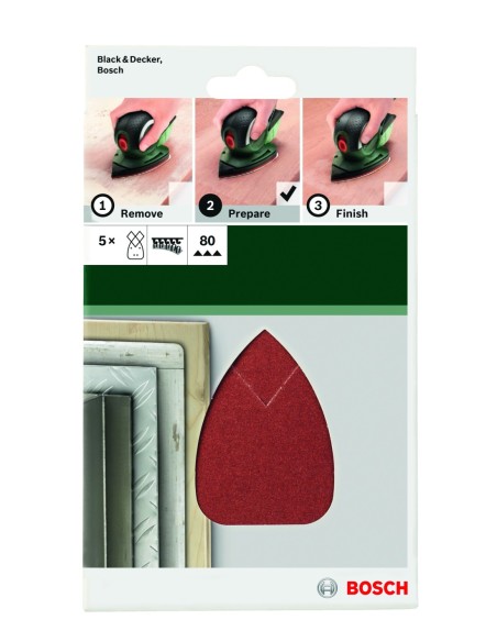 Set de hojas de lija de 5 piezas para lijadora múltiple Grano 80