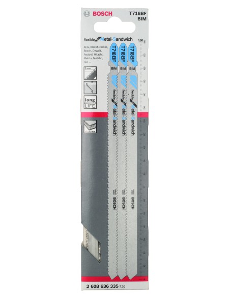 Hojas de sierra de calar T 718 BF Flexible para Metal Sandwich