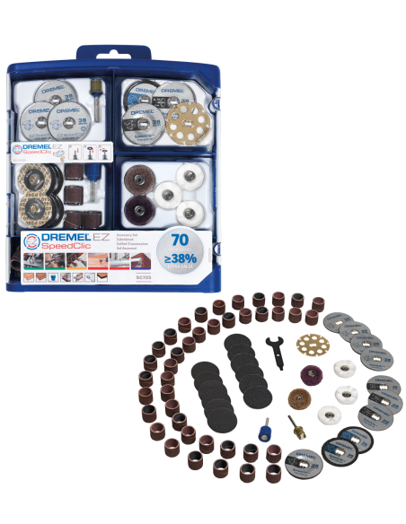 DREMEL® EZ SpeedClic E725 JA Set de 70 accesorios EZSpeedclic