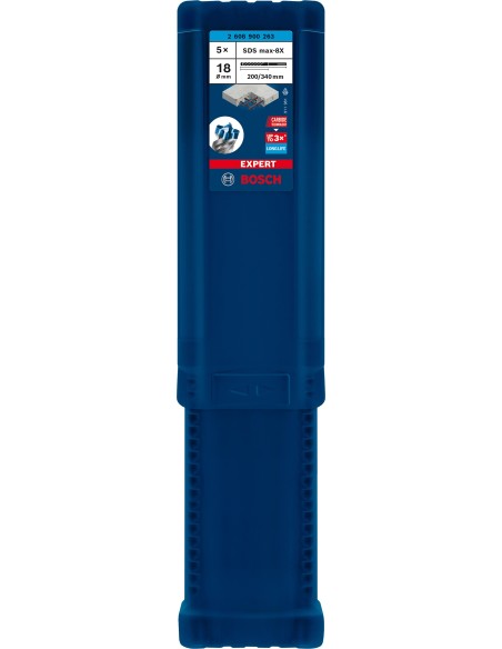 5 brocas para martillo EXPERT SDS max-8X de 18 x 200 x 340 mm