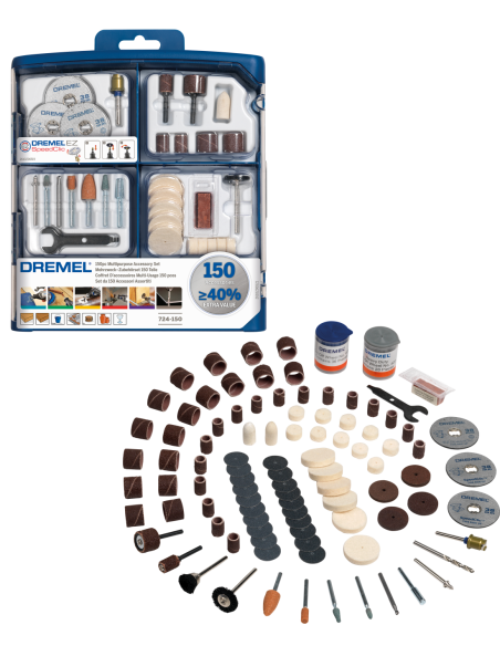 DREMEL® EZ SpeedClic S724 JA Set de 150 accesorios multiuso