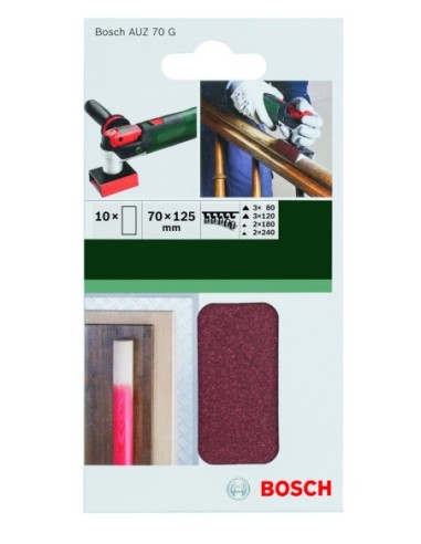 Set de hojas de lija, 10 uds.70 x 125 mm, Grano...