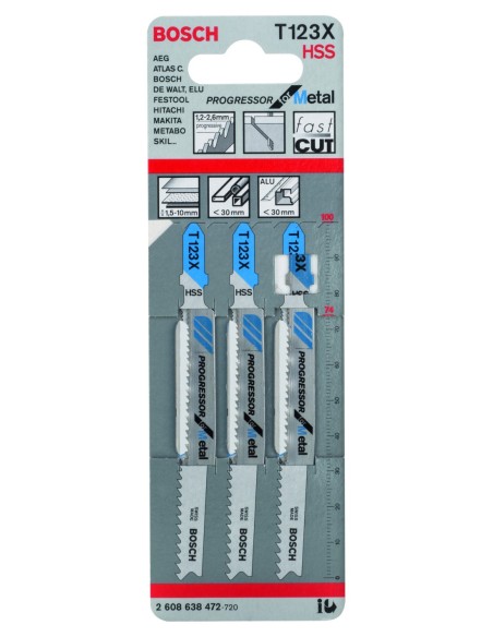 Hojas de sierra de calar T 123 XF Progressor para Metal